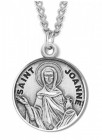 Women's St. Joanne Necklace Round Sterling Silver with Chain Options