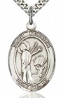 St. Kenneth Medal, Sterling Silver, Large