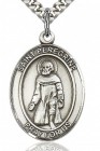 St. Peregrine Laziosi Medal, Sterling Silver, Large