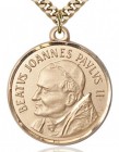 St. Pope John Paul II Medal, Gold Filled