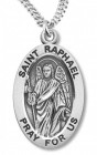 Boy's St. Raphael Necklace Oval Sterling Silver with Chain