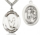 St. Sebastian Gymnastics Medal, Sterling Silver, Large