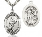 St. Sebastian Softball Medal, Sterling Silver, Large