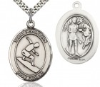 St. Sebastian Surfing Medal, Sterling Silver, Large