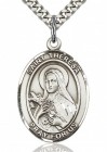 St. Theresa Medal, Sterling Silver, Large