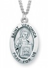 Women's St. Veronica Necklace Oval Sterling Silver with Chain Options