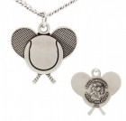 Tennis Rackets Necklace with Saint Christopher Back in Sterling Silver