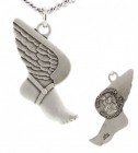 Winged Foot Track Necklace with Necklace Christopher Back in Sterling Silver