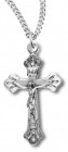 Women's Textured Tip Crucifix Necklace, Sterling Silver with Chain Options