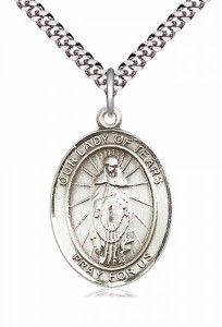 Men's Pewter Oval Our Lady of Tears Medal [BLPW340]