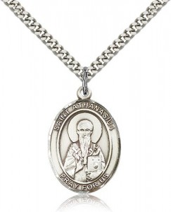 St. Athanasius Medal, Sterling Silver, Large [BL0795]